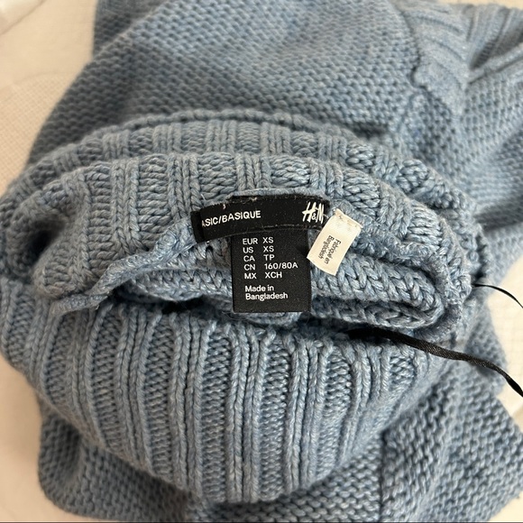 H&M Cerulean Blue Ribbed Knit Turtleneck Sweater - Picture 8 of 8